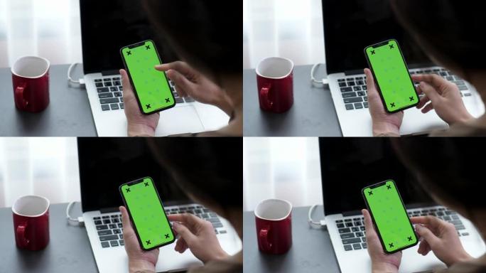 使用手机绿屏显示抠图绿色手机