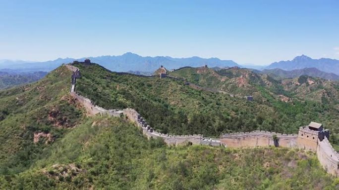 空中，中国长城壮美山河中华大地景区