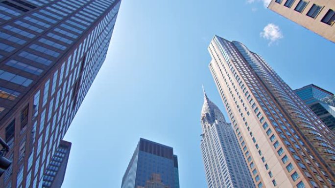 纽约创意天际线。纽约金融中心CBD城市航