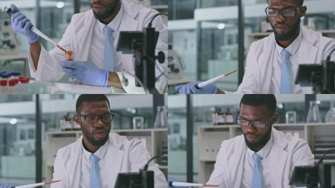 一位年轻科学家在实验室分析样品的4k视频片段