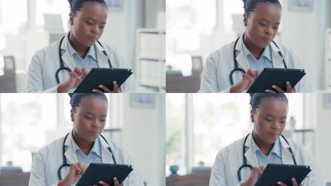 一名年轻女医生使用数字平板电脑的4k视频片段