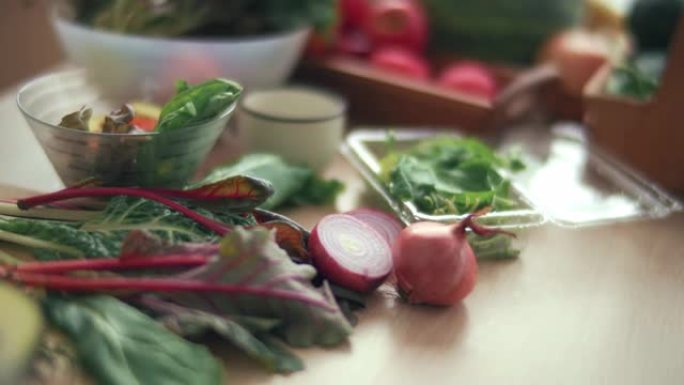 素食，膳食纤维操作台营养餐快乐生活