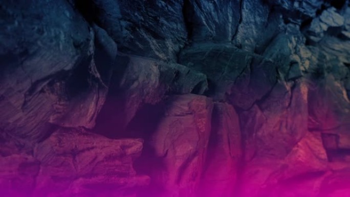 洞穴墙上的幻想粉色雾