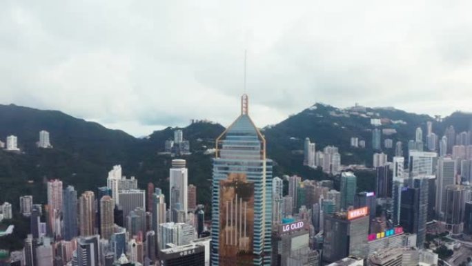 香港的天际线沿海航拍市宣传片延时