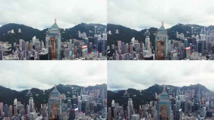 香港的天际线沿海航拍市宣传片延时