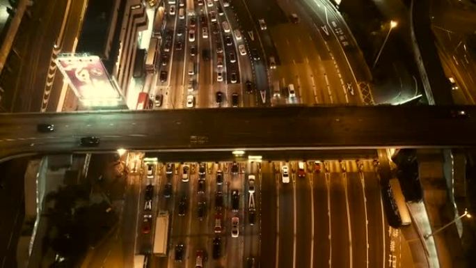香港海底隧道夜间夜景车流港台