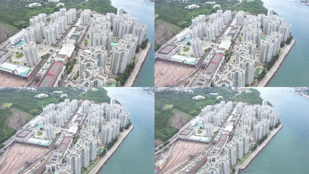 香港住宅楼无人机景观