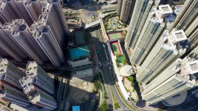 香港公共屋的无人机景观