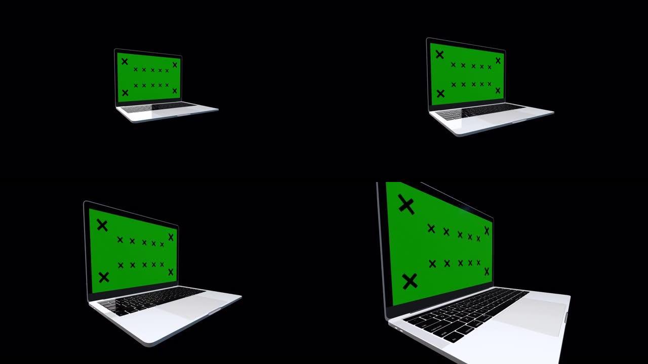 绿色屏幕4k视频笔记本电脑 (笔记本电脑)