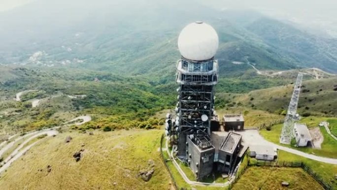 香港大帽山雷达站旋转拍摄雷达站