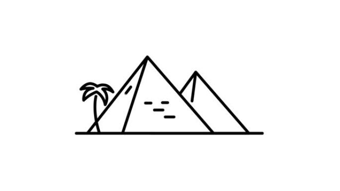 阿尔法频道上的埃及金字塔线图标