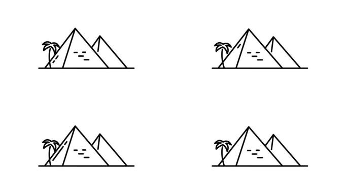 阿尔法频道上的埃及金字塔线图标