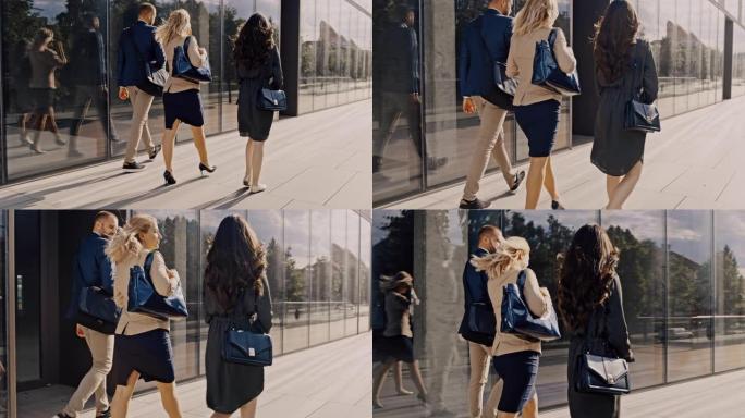 SLO MO办公室同事一起散步上班