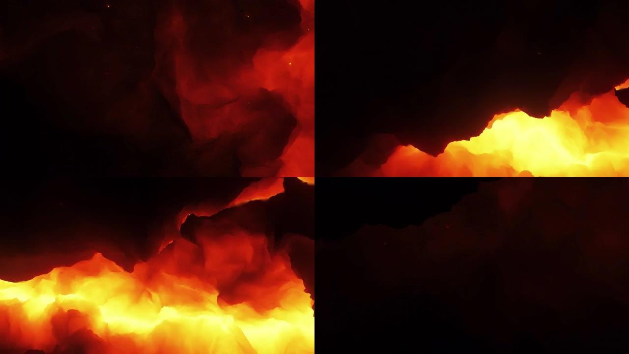 火熔岩抽象背景炽热熔岩铁锈光辉高温熔岩