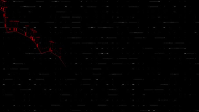 黑色背景下股市显示盈亏的4k视频片段