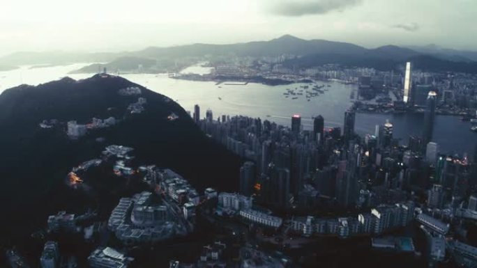 航拍香港城市金融中心CBD城市航拍地标