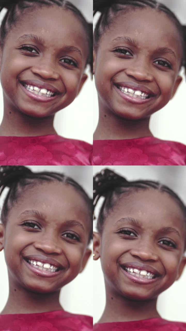 非洲儿童非洲小孩竖屏视频素材笑容笑脸