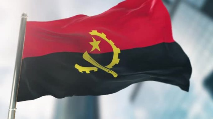 安哥拉国旗。慢动作