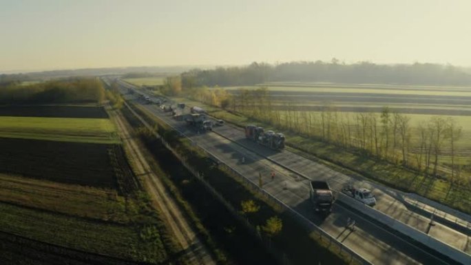 高速公路上的空中道路建设