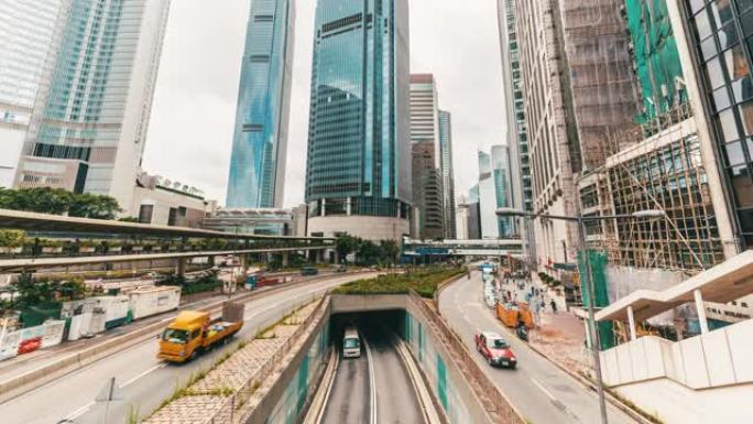 香港中区交通及现代建筑的时间流逝