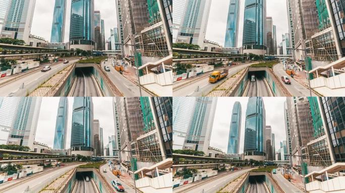 香港中区交通及现代建筑的时间流逝