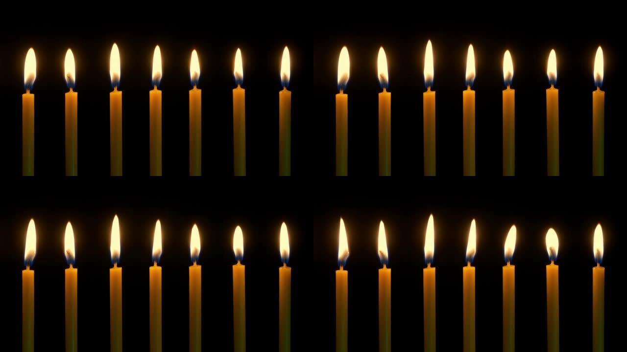 蜡烛在黑暗中连续燃烧