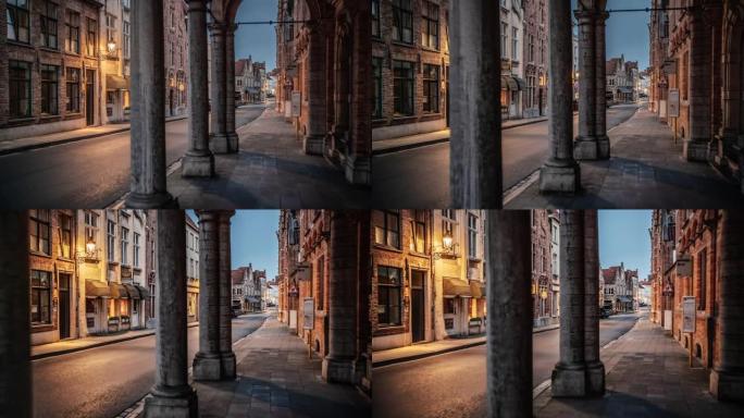 比利时历史悠久的布鲁日老城-跟踪镜头