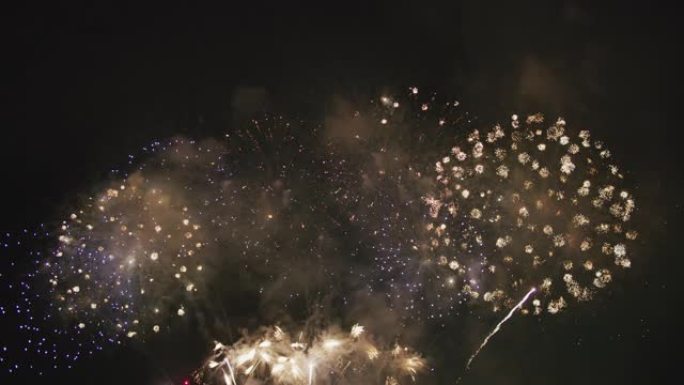 夜空中的烟花动态背景元素AE素材概念唯美