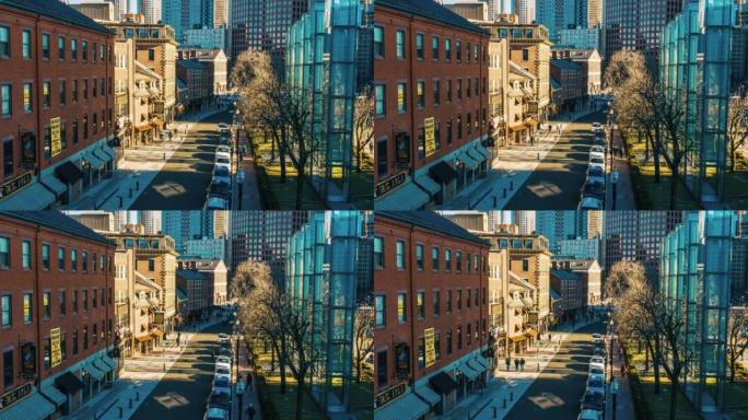 美国马萨诸塞州波士顿城市生活的时间镜头