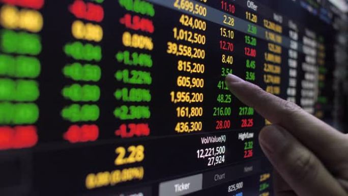 商人分析股票市场电脑屏幕