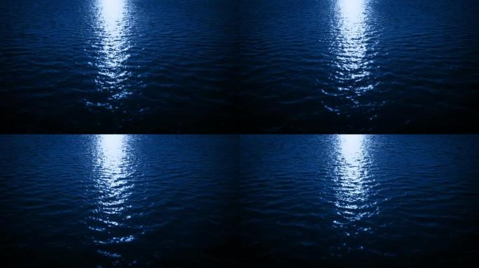 月光照耀大海航拍海洋大洋大海海面海洋