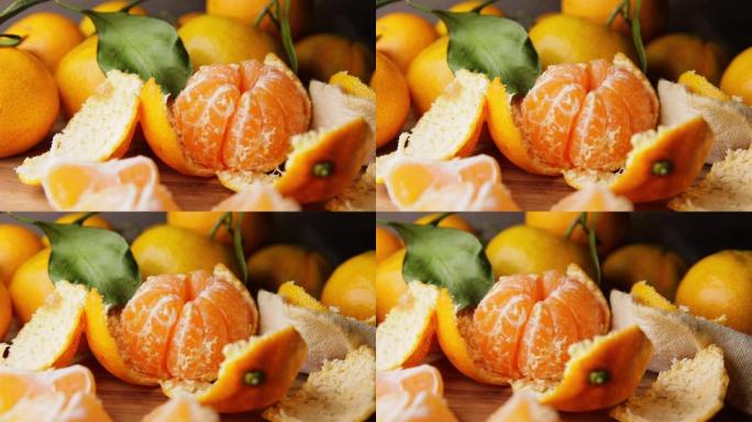 木制桌子上的橘子橘子柑橘