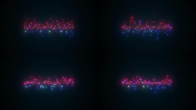 未来音频均衡器特效合成音波音符乐符跳动