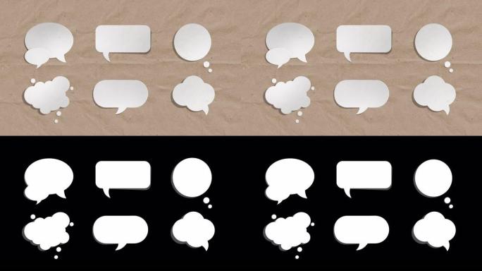 演示模板的语音气泡动画运动图形。风格2。4k动画。