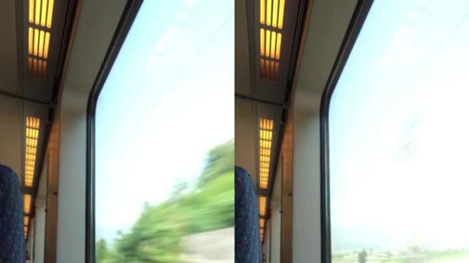 从火车车窗查看景观