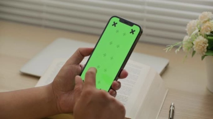 智能手机屏幕上的色度键使用智能手机
