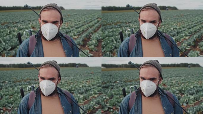 戴口罩的农场工人工人健康口罩