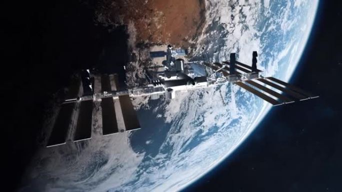国际空间站中等建立与地球的射击