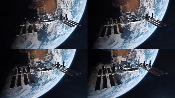 国际空间站中等建立与地球的射击