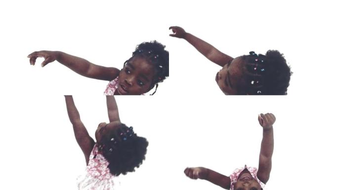 自由形式，非洲女婴笑，跳舞