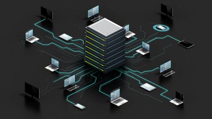 物联网计算机技术将主服务器系统与各种计算机连接起来。4k。