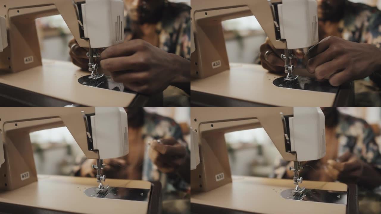 工作室的裁缝机穿线缝纫机