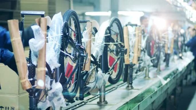 工厂内新制造的自行车