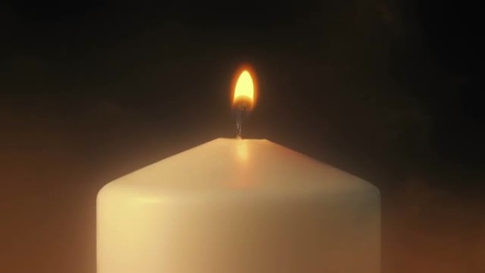随着大蜡烛被点燃，向上移动