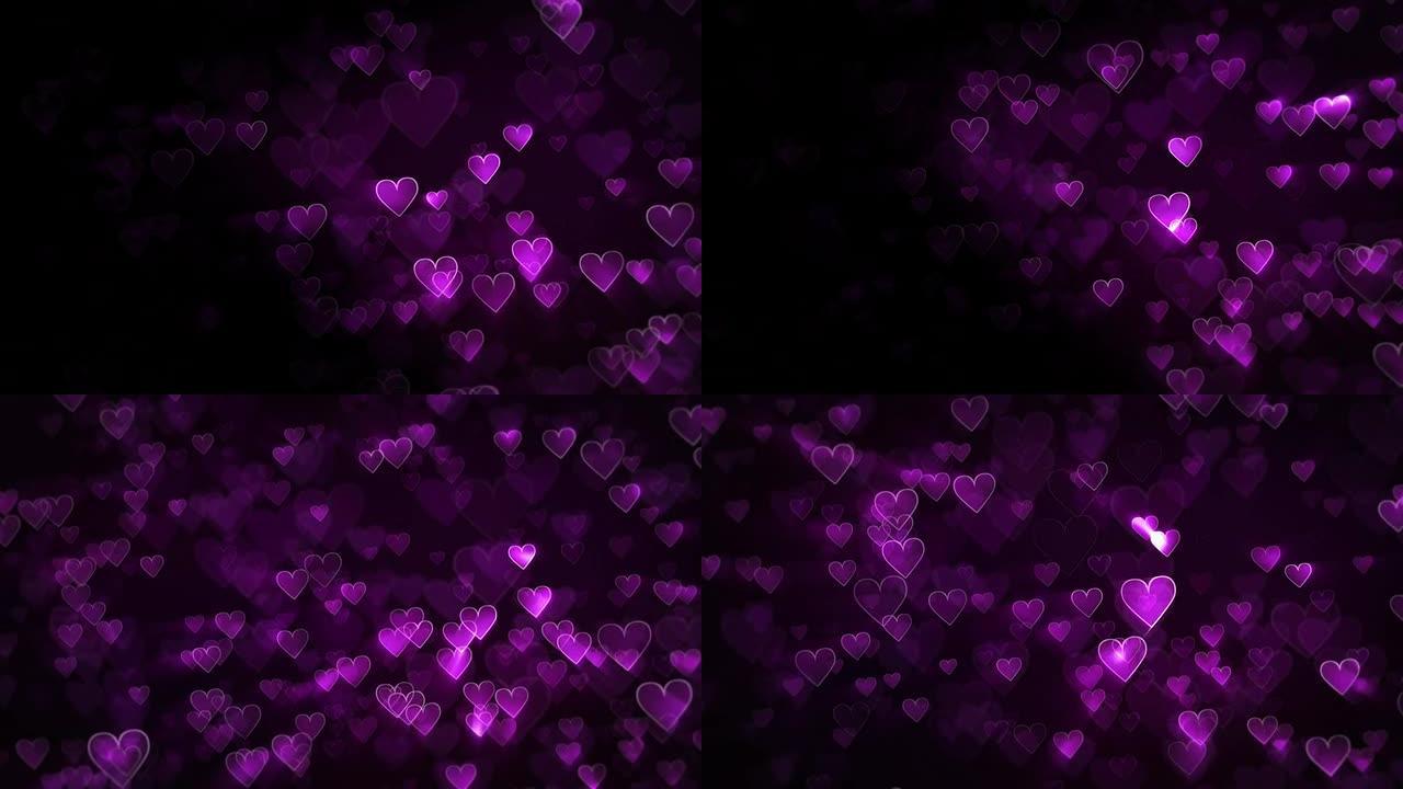 心脏背景。紫色。可循环。