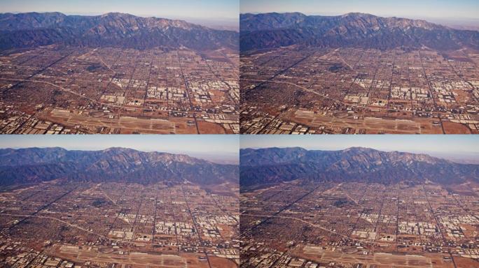 飞越小城市和山。飞越小城市和山