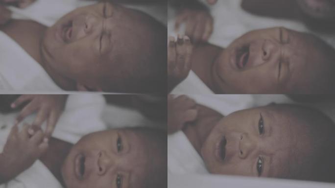 哭泣的小婴儿婴儿心烦意乱，新生儿故事