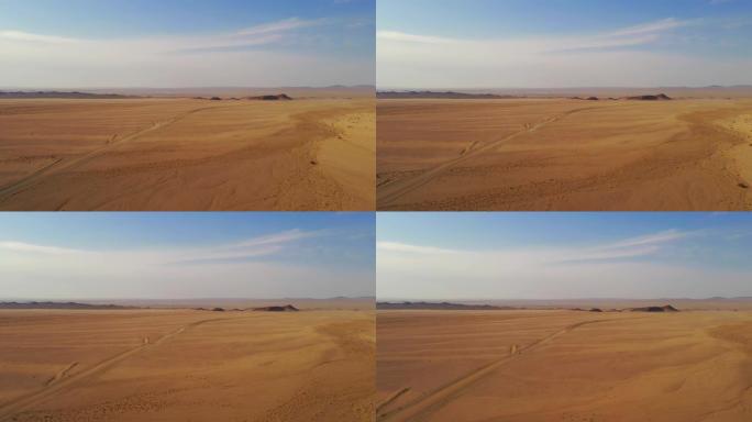 WS鸟瞰图阳光明媚的广阔沙漠，纳米比亚，非洲