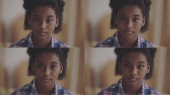 少女黑人小孩肖像视频素材