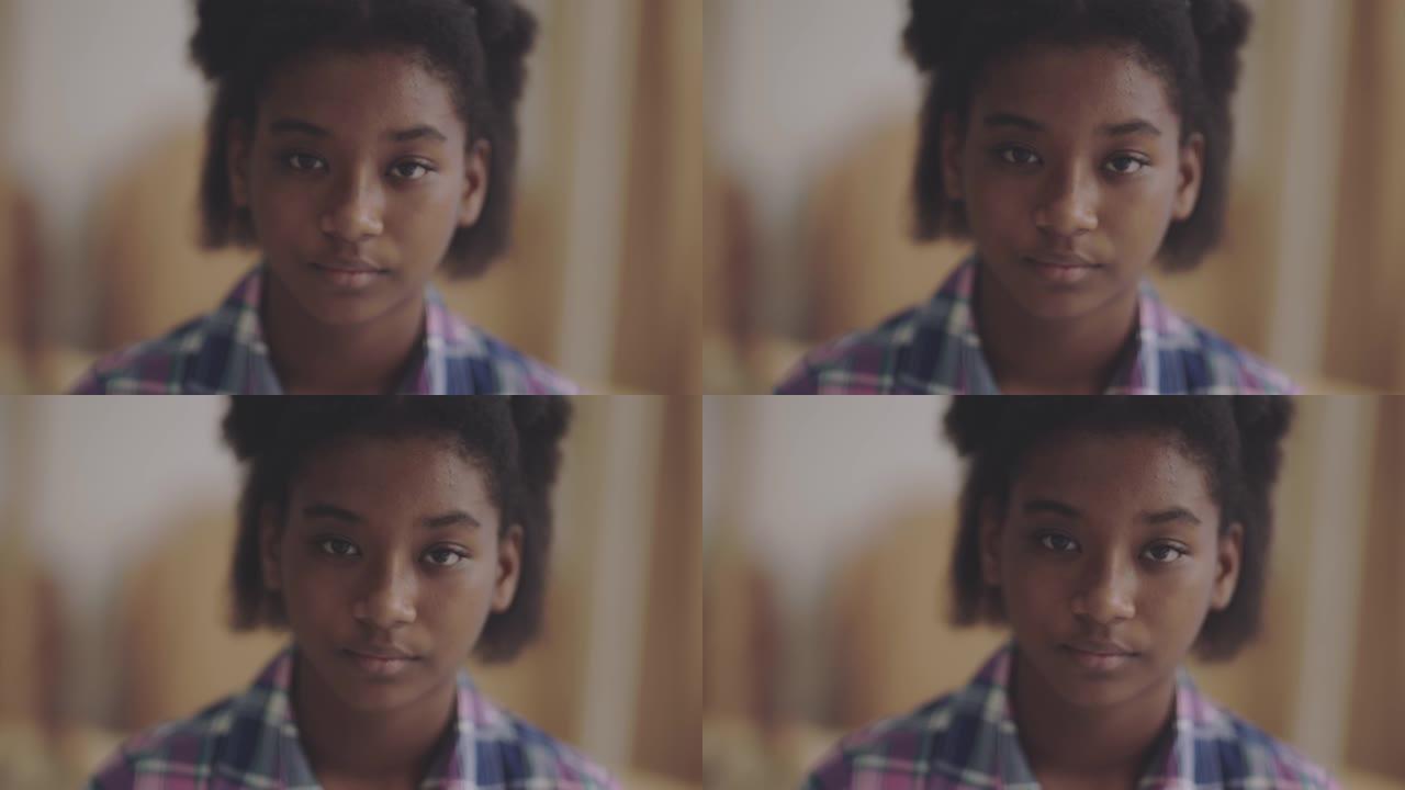 少女黑人小孩肖像视频素材